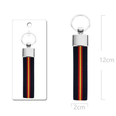 Llavero con Cinta Elástica Azul 2cm