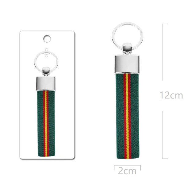 Llavero con Cinta Elástica Verde 2cm