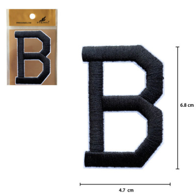 Parches Bordado de Letra Para Planchar Color Negro B