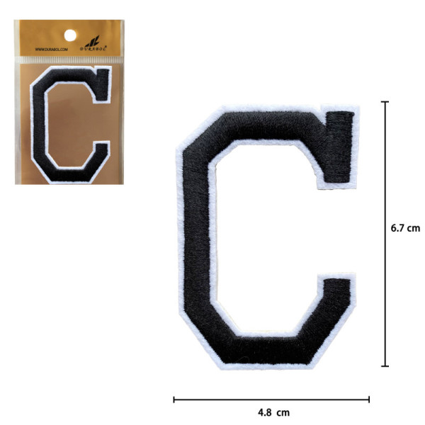 Parches Bordado de Letra Para Planchar Color Negro C