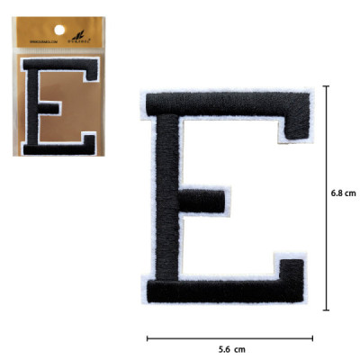 Parches Bordado de Letra Para Planchar Color Negro E