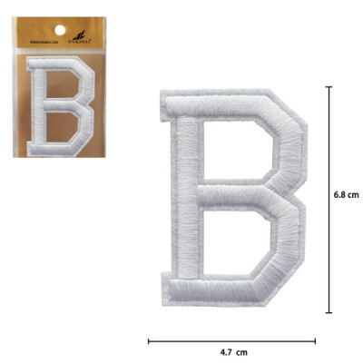 Parches Bordado de Letra Para Planchar Color Blanco B