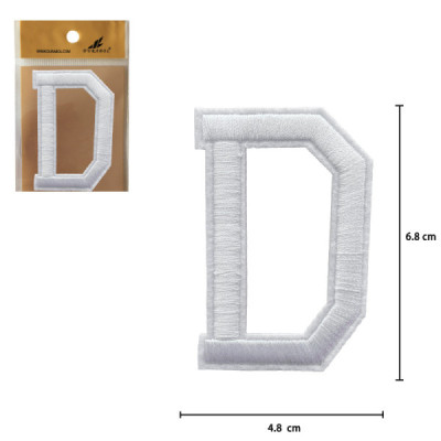 Parches Bordado de Letra Para Planchar Color Blanco D
