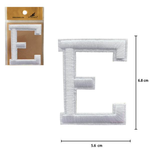 Parches Bordado de Letra Para Planchar Color Blanco E