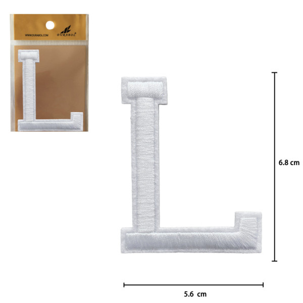 Parches Bordado de Letra Para Planchar Color Blanco L