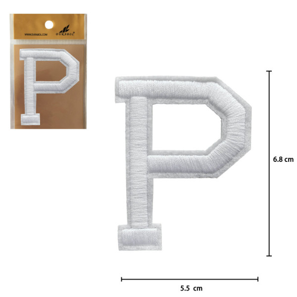 Parches Bordado de Letra Para Planchar Color Blanco P