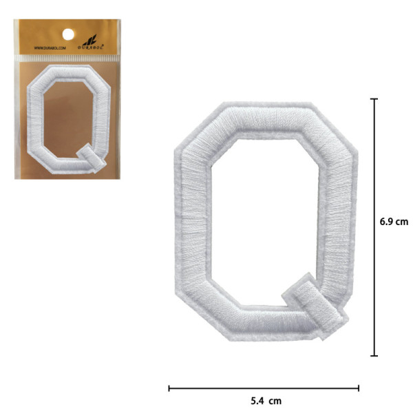 Parches Bordado de Letra Para Planchar Color Blanco Q