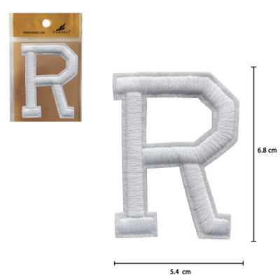 Parches Bordado de Letra Para Planchar Color Blanco R
