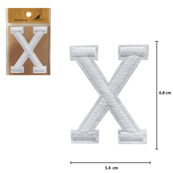 Parches Bordado de Letra Para Planchar Color Blanco X