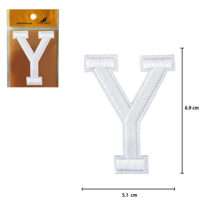 Parches Bordado de Letra Para Planchar Color Blanco Y