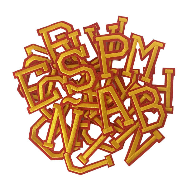 27 Parches A-Ñ-Z Color Rojo Amarillo