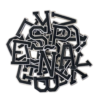 27 Parches A-Ñ-Z Color Negro