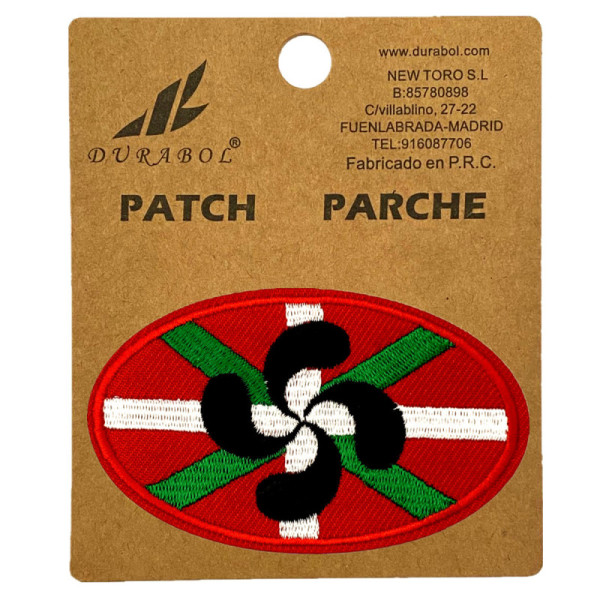 Parche Ikurriña Lauburu Ovalo 7.8cm