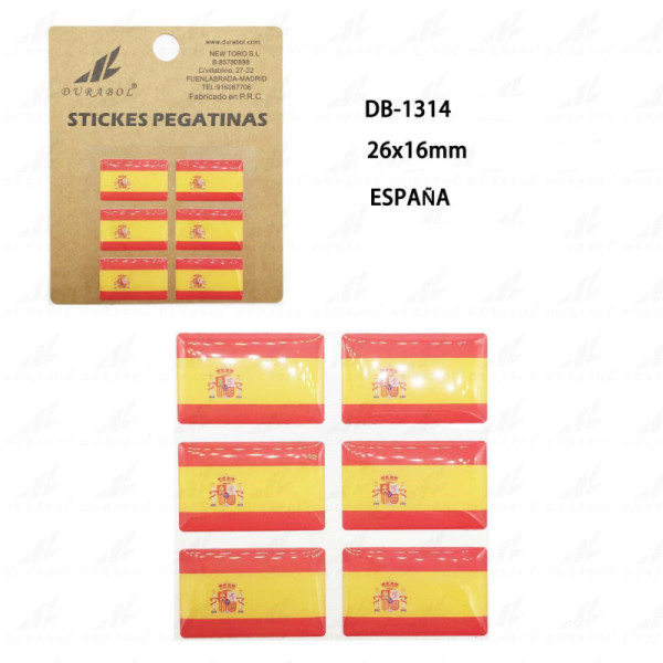 Pegatina de Resina Bandera España 26x16mm
