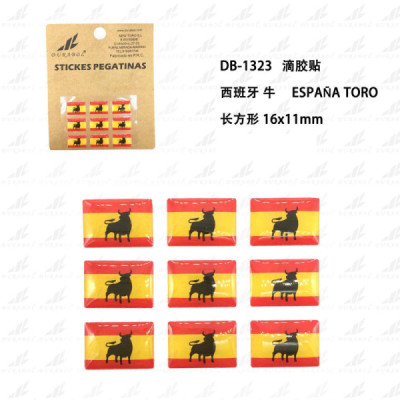 Pegatina de Resina Bandera España Toro 16x11mm