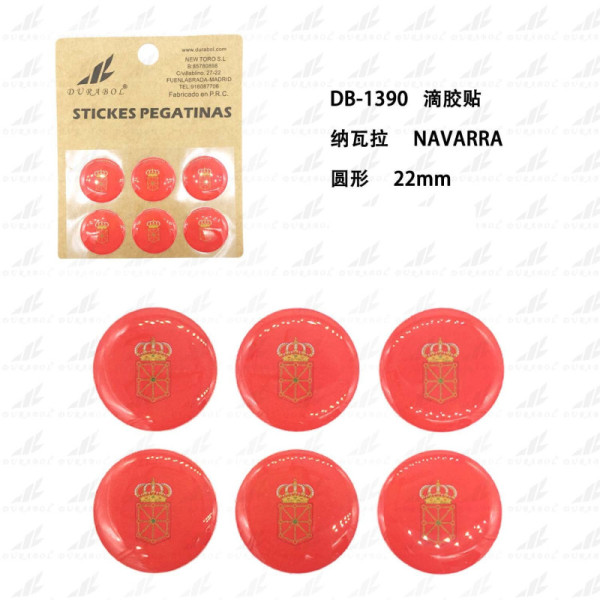 Pegatina de Resina Bandera Navarra   22mm