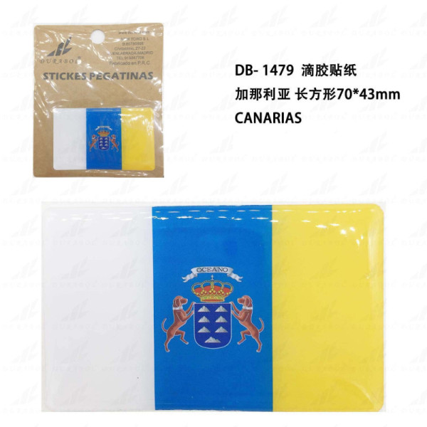 Pegatina de Resina Bandera Canarias 70x43mm