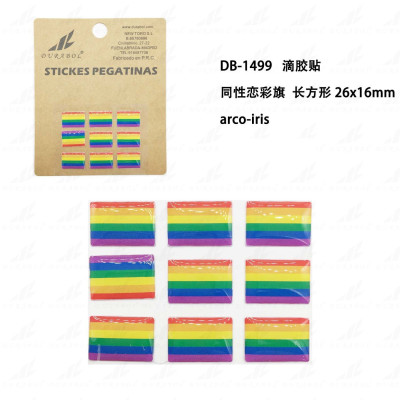 Pegatina de Resina Bandera Arcoiris 26x16mm