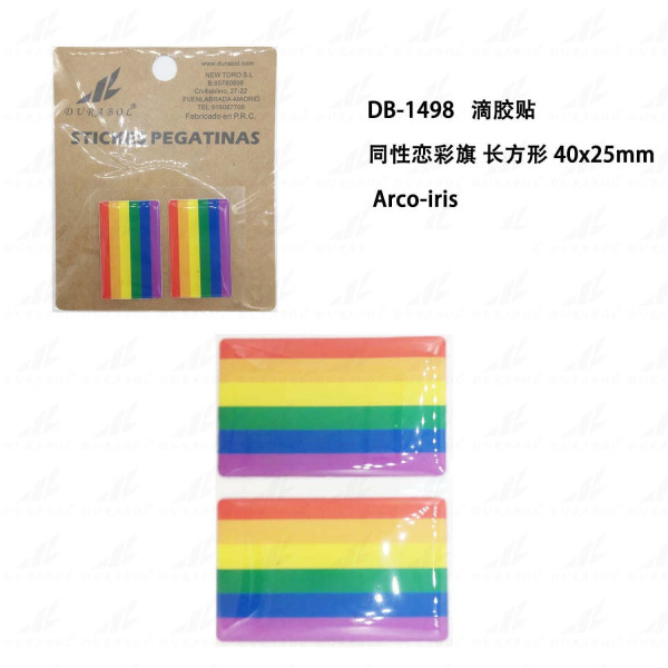 Pegatina de Resina Bandera Arcoiris 40x25mm