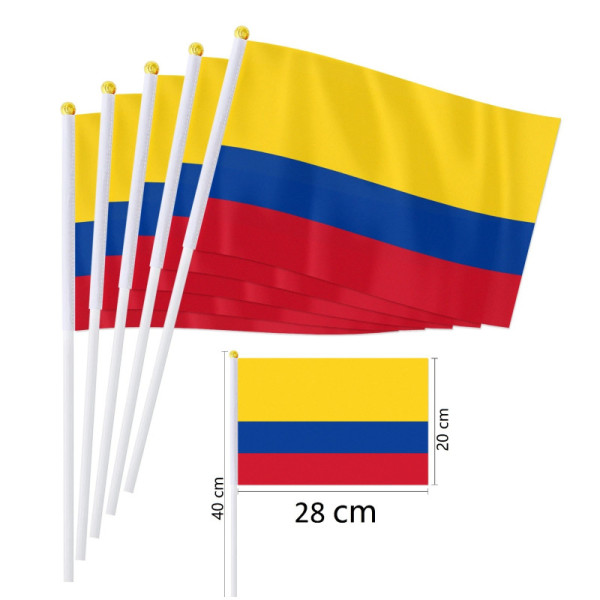 Bandera de mano Colombia 20X30CM