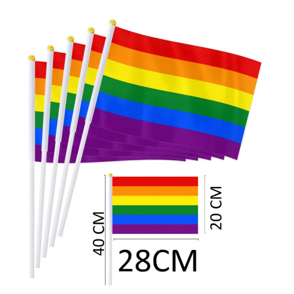 Bandera de mano Arcoíris Orgullo Gay LGBT 20X28CM