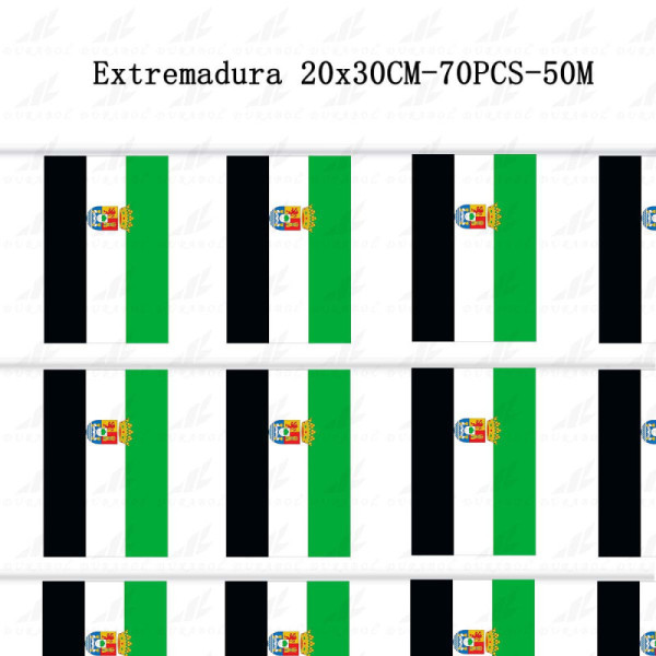 Cadena de Bandera Extremadura 20X30CM-70PCS-50M