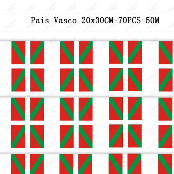 Cadena de Bandera Ikurriña 20X30CM-70PCS-50M
