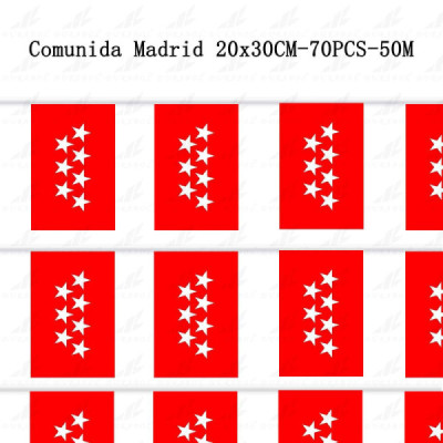Cadena de Bandera Comunidad de Madrid 20X30CM-70PCS-50M
