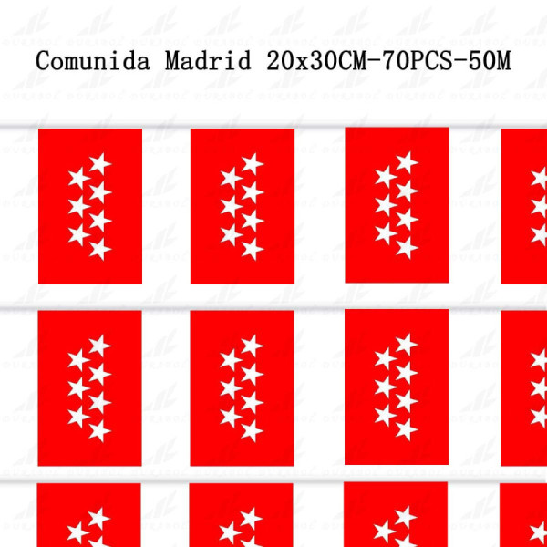 Cadena de Bandera Comunidad de Madrid 20X30CM-70PCS-50M