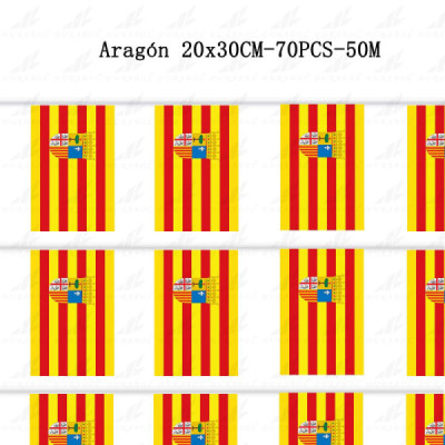Cadena de Bandera Aragón 20X30CM-70PCS-50M