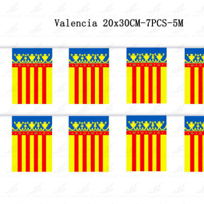 Cadena de Bandera Valencia 20X30CM-7PCS-5M