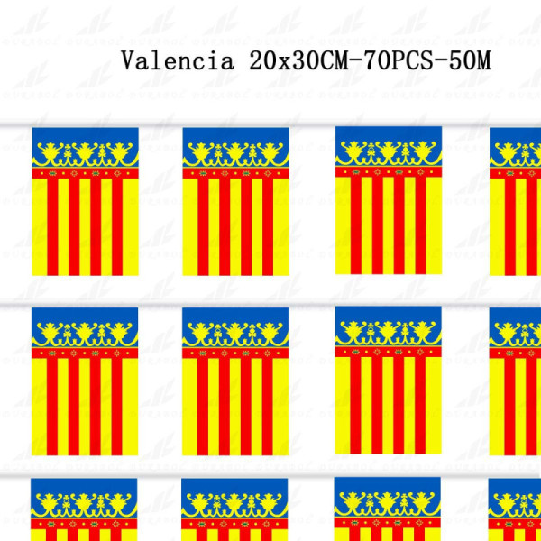 Cadena de Bandera Valencia 20X30CM-70PCS-50M