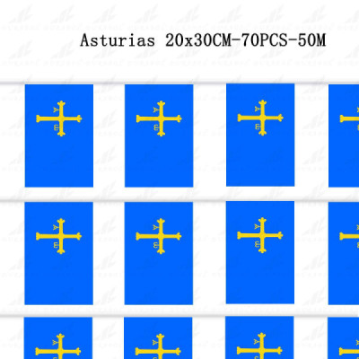 Cadena de Bandera Asturias 20X30CM-70PCS-50M