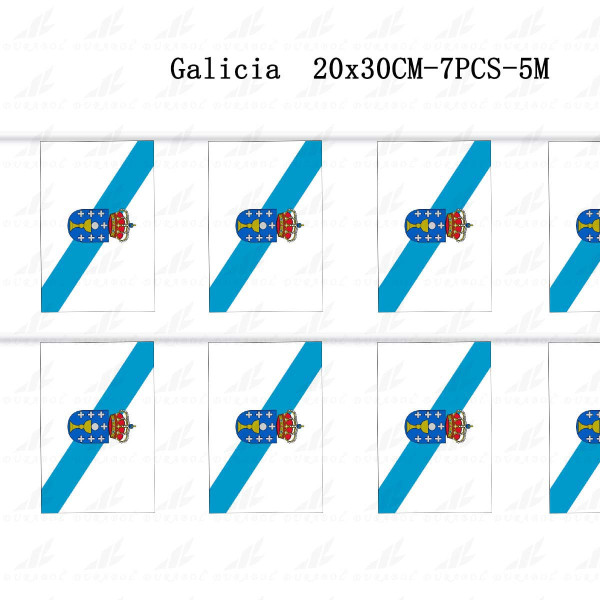 Cadena de Bandera Galicia 20X30CM-7PCS-5M
