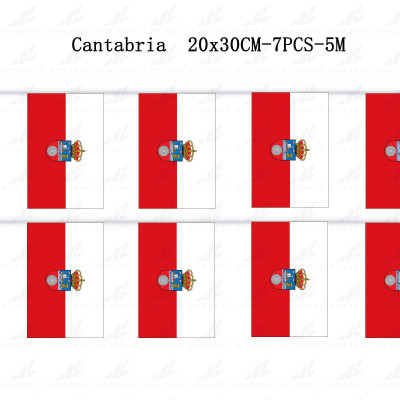 Cadena de Bandera Cantabria 20X30CM-7PCS-5M