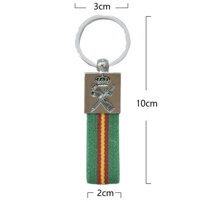 Llavero Cinta Grabado Guardia Civil Verde 2cm