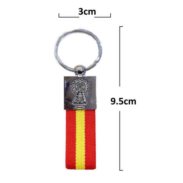 Llavero Cinta Grabado Virgen del Pilar 2cm