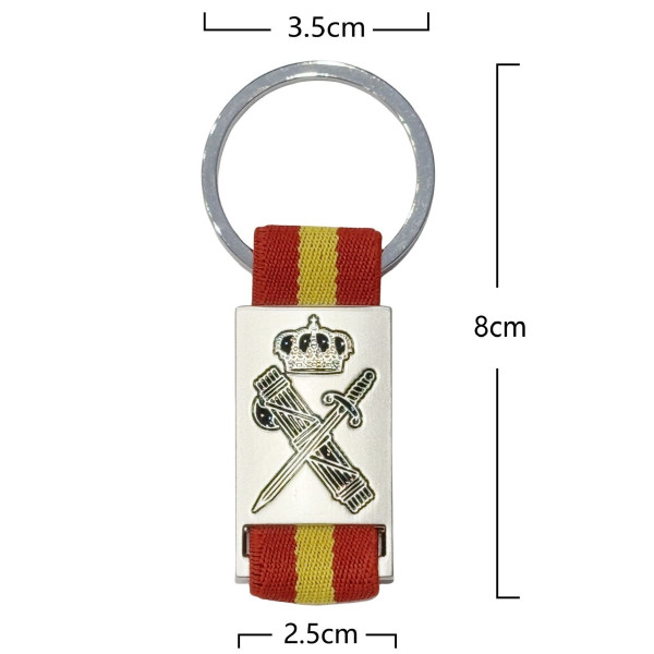 Llavero Metal Cinta Grabado Guardia Civil