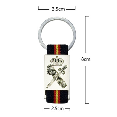 Llavero Metal Cinta Grabado Guardia Civil Azul