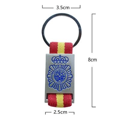 Llavero Metal Cinta Grabado Policía Nacional