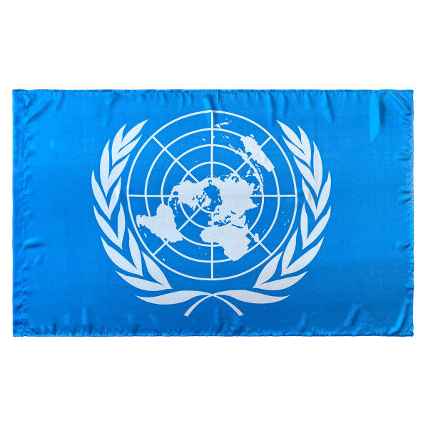 Bandera de ONU Organización de las Naciones Unidas 150x90 cm Satén