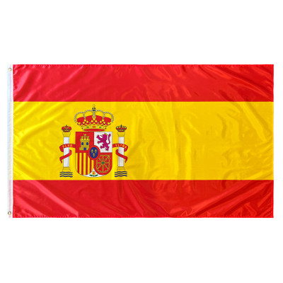Comprar Bandera de España con 2 Ojales metálicos 150x90 cm de Satén | Alta Calidad