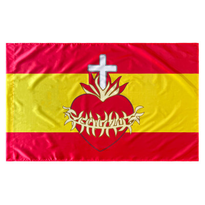 Comprar Bandera del Sagrado Corazón 150x90 cm de Satén | Alta Calidad