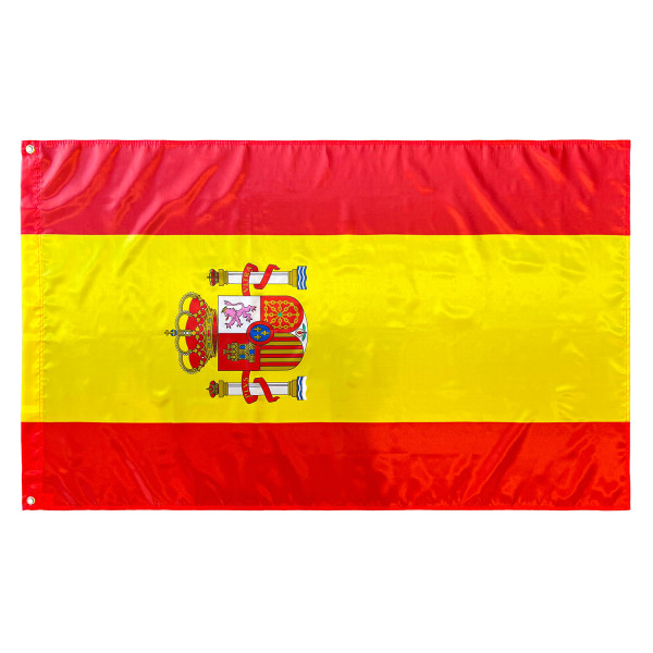 Bandera de España Vertical con 2 Ojales metálicos 150x90 cm Satén
