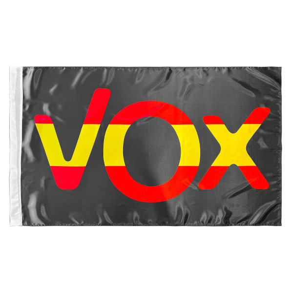 Bandera de Vox Negra 150x90 cm Satén