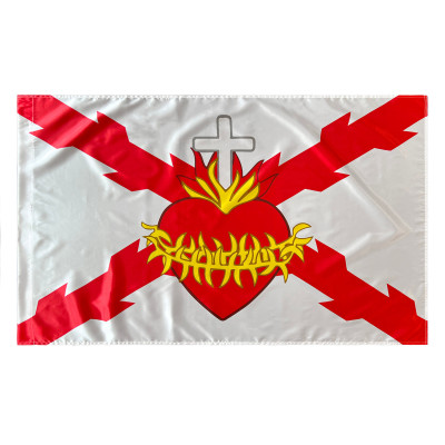 Comprar Bandera de Borgoña con Sagrado Corazón 150x90 cm de Satén | Alta Calidad