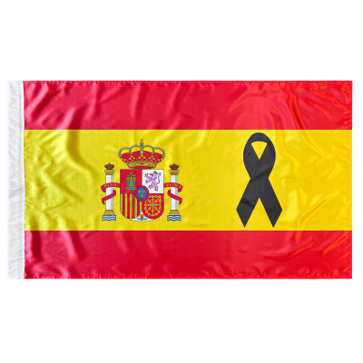 Comprar Bandera de España con Lazo 150x90 cm de Satén | Alta Calidad