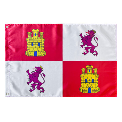 Comprar Bandera de Castilla y León con 2 Ojales metálicos 60x90 cm de Satén | Alta Calidad