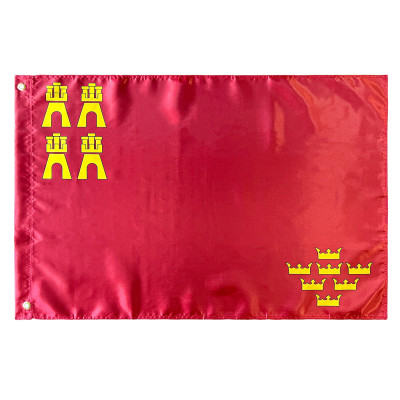 Comprar Bandera de la Región de Murcia con 2 Ojales metálicos 60x90 cm de Satén | Alta Calidad