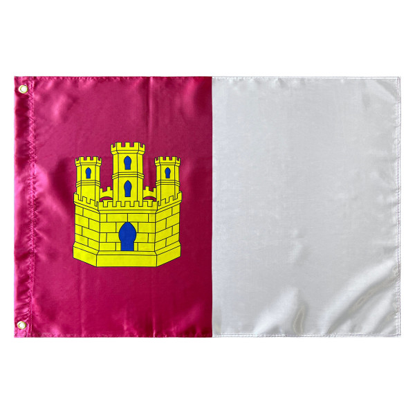 Bandera de Castilla-La Mancha con 2 Ojales metálicos 60x90 cm Satén